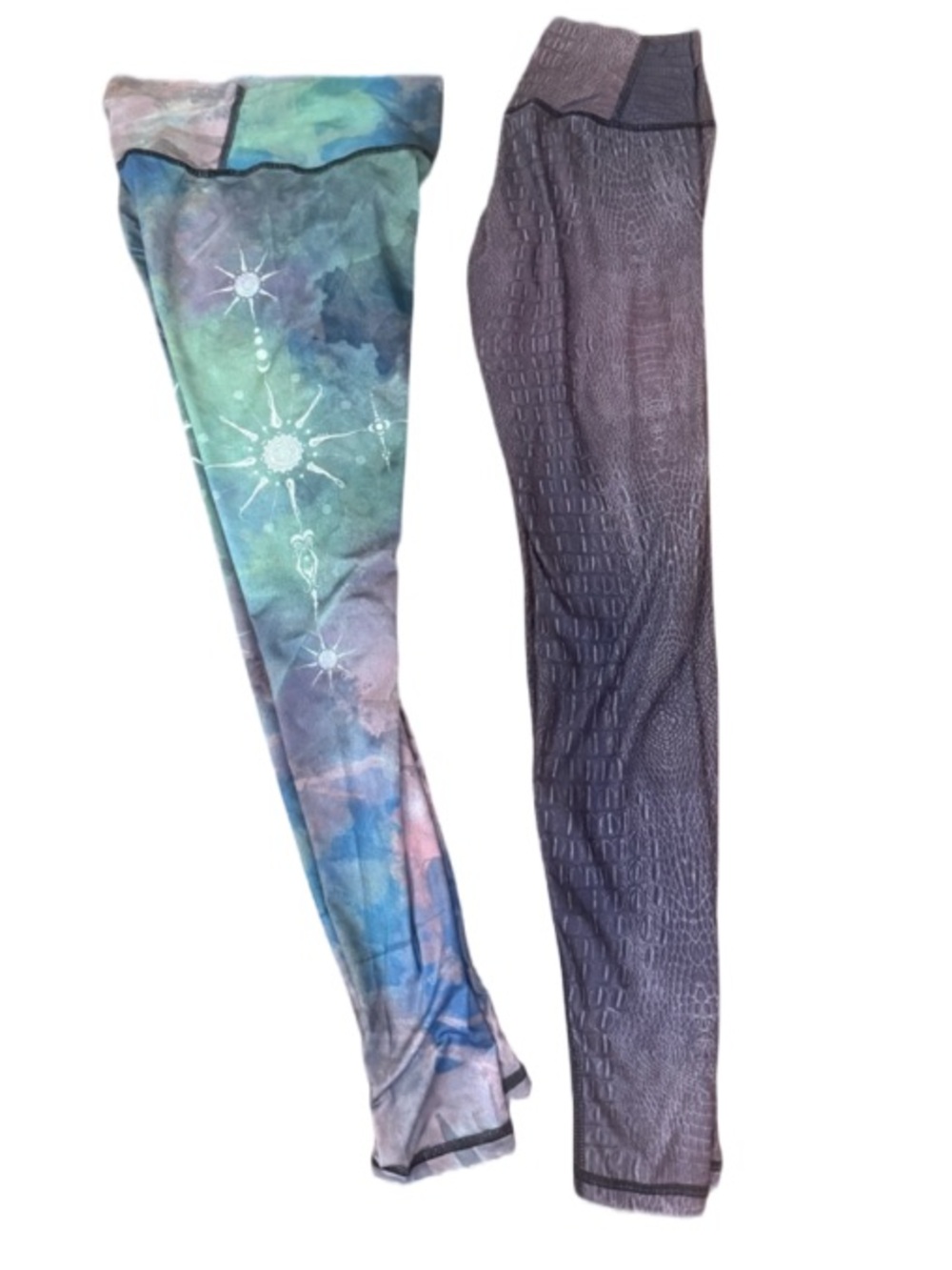 Bundle 2 Pairs Aimee Activewear Leggings Size S Made in USA Celestial & Croc